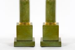 20th Century Tall Pair Green Jade Art Deco Style Table Lamp - 3121058