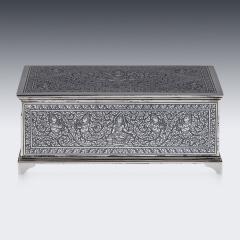 20th Century Thai Solid Silver Niello Box Bangkok c 1940 - 2914579