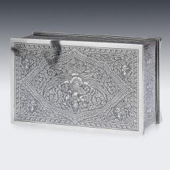 20th Century Thai Solid Silver Niello Box Bangkok c 1940 - 2914581