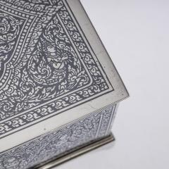 20th Century Thai Solid Silver Niello Box Bangkok c 1940 - 2914584