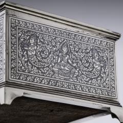 20th Century Thai Solid Silver Niello Box Bangkok c 1940 - 2914588