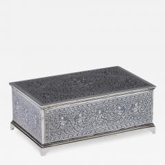 20th Century Thai Solid Silver Niello Box Bangkok c 1940 - 2921053