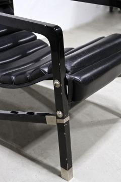 20th Century Transat Chair Design Eileen Gray 1927 Black Leather FR ca 1975 - 4644395
