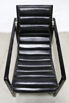 20th Century Transat Chair Design Eileen Gray 1927 Black Leather FR ca 1975 - 4644396