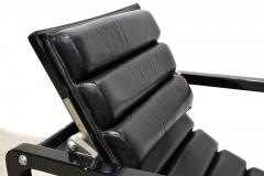 20th Century Transat Chair Design Eileen Gray 1927 Black Leather FR ca 1975 - 4644401