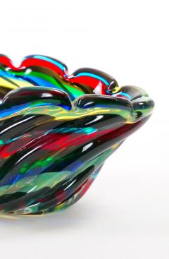 20th Century Venetian Multicolored Glass Decorative Centerpiece Bowl - 3811411