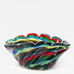 20th Century Venetian Multicolored Glass Decorative Centerpiece Bowl - 3813662