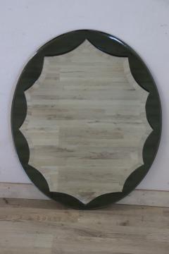 20th Century Vintage Italian Two Colors Oval Wall Mirror - 3525389