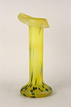 20th Century Yellow Art Nouveau Vase Bohemian Glass CZ ca 1910 - 4350479
