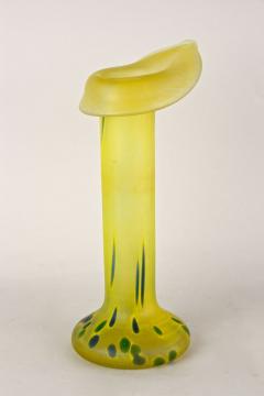 20th Century Yellow Art Nouveau Vase Bohemian Glass CZ ca 1910 - 4350483