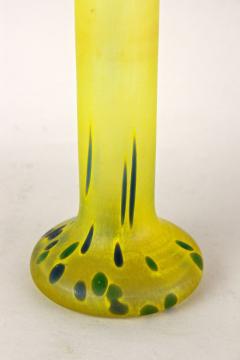 20th Century Yellow Art Nouveau Vase Bohemian Glass CZ ca 1910 - 4350484