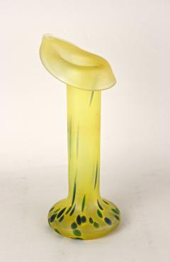 20th Century Yellow Art Nouveau Vase Bohemian Glass CZ ca 1910 - 4350488