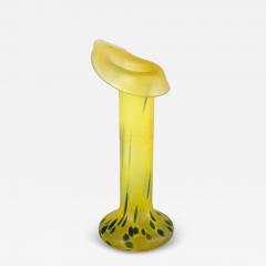 20th Century Yellow Art Nouveau Vase Bohemian Glass CZ ca 1910 - 4351724