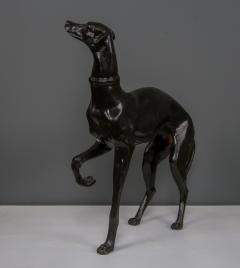 20th c Cast Bronze Alert Greyhound Dog Statue 12 Tall - 2316101