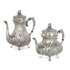 20th century Spanish silver Rococo style tea and coffee service - 1924912