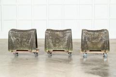 20thC Draped Cast Stone Stools Side Tables - 3676174