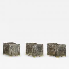20thC Draped Cast Stone Stools Side Tables - 3679399