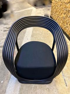 21st Century Black Contemporary Rattan Armchair Lounge Chair IDN 2025 - 4700229