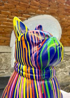 21st Century Contemporary Bulldog Sculpture Pop Art Style Handpainted 2026 - 4565324
