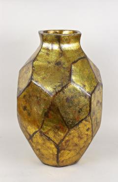 21st Century Gilt Contemporary Floor Vase Organic Modern Style New Italy - 4753703