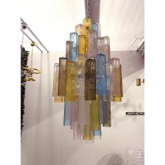 21st Century Multicolored Squared Murano Glass Chandelier - 4385590