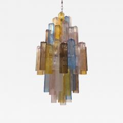 21st Century Multicolored Squared Murano Glass Chandelier - 4385920