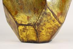21th Century Contemporary Modern Golden Ceramic Vase Italy - 4695305