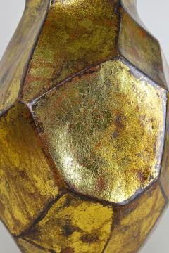 21th Century Contemporary Modern Golden Ceramic Vase Italy - 4695308