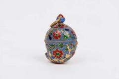 22K Indian Gold and Enamel Mango Shaped Pendant - 2786757