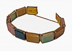 22K Jade panel Bracelet 20th century - 2773343