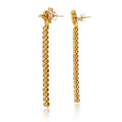 22K Yellow Gold 3 50cttw Diamond Drop Bird Tops Earrings - 4232107