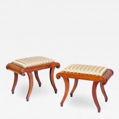 2441 Set of Four English Regency Upholstered Mahogany Stools - 2482864