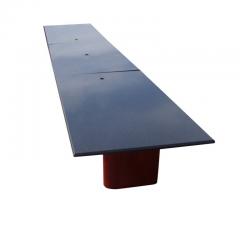 24FT Modern Granite And Mahogany Conference Table - 2634186
