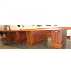 24ft Mid Century Large Burled Conference Table - 2630578