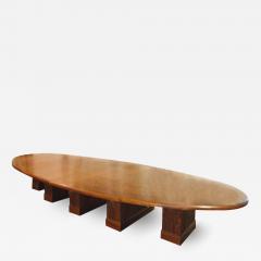 24ft Mid Century Large Burled Conference Table - 2636987