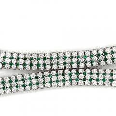 27 Carat Diamond and Emerald Flexible Choker Necklace in 18k White Gold - 3615825