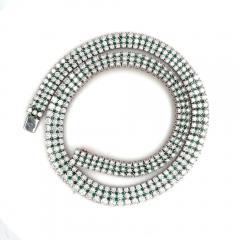 27 Carat Diamond and Emerald Flexible Choker Necklace in 18k White Gold - 3615826