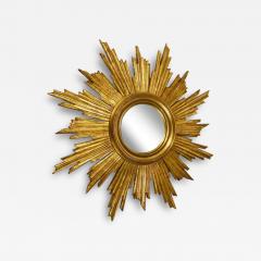 27 French Convex Gilt Wood Sunburst Starburst Wall Mirror France 1950s - 4069897