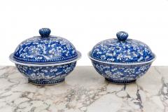 2727 Pair of Blue And White Covered Bowls - 2508685