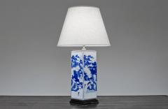 2743 Rectangular Chinese Blue and White Porcelain Lamp - 2503771