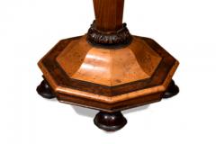 2955 Octagonal Side Table Inlaid with Yew Wood and Burl Maple - 2497674