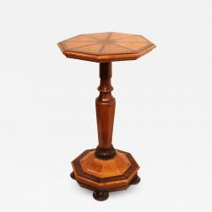 2955 Octagonal Side Table Inlaid with Yew Wood and Burl Maple - 2498985