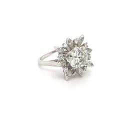 3 01 Carat Round Cut Lab Grown Diamond Ring With Marquise Cut Diamond Halo - 3601619
