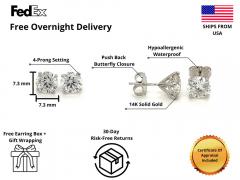 3 02 Carat Total Lab Grown Diamond Stud Earrings - 3601645