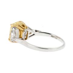 3 04CT RADIANT CUT FANCY INTENSE YELLOW TRILLIANT CUT DIAMOND ENGAGEMENT RING - 3406289