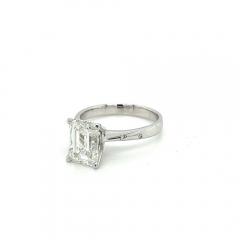 3 07 Carat Emerald Cut F VS1 Lab Grown Diamond Engagement Ring - 3597101