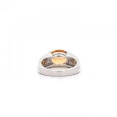 3 07 Carat Orange Precious Topaz Floating Diamond Ring in East West Setting - 3515237