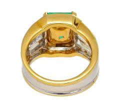 3 16 Carat Colombian Emerald Insignificant Oil Unisex Ring in Platinum - 3519146