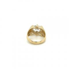 3 20 carat Oval Cut Lab Grown CVD Diamond Solitaire Mens Ring in 14K Gold - 3549723