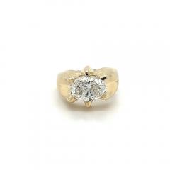 3 20 carat Oval Cut Lab Grown CVD Diamond Solitaire Mens Ring in 14K Gold - 3549772